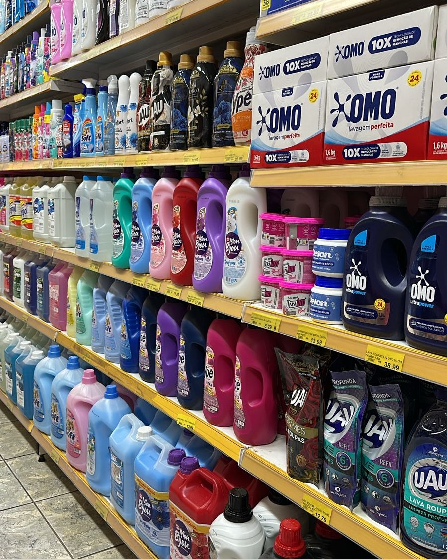 Corredor de limpeza e higiene do mercado